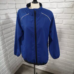 Diadora Ladies Size Large Blue w/ Black Accents Full Zip Lightweight Jacket